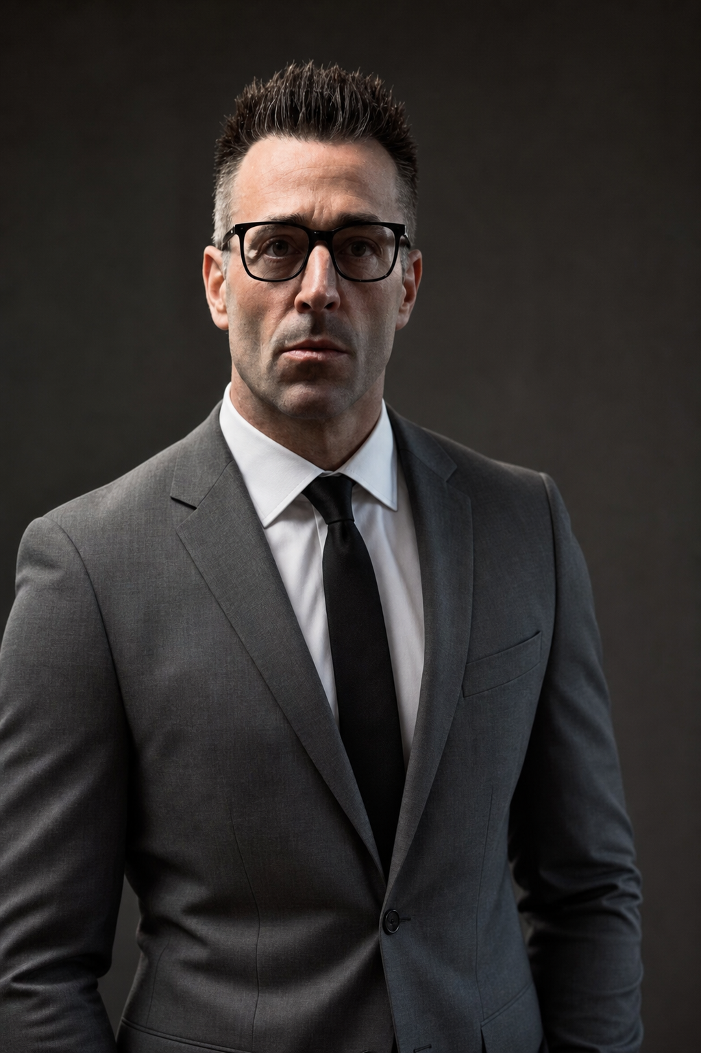 Baruch Spiegel in a grey suit
